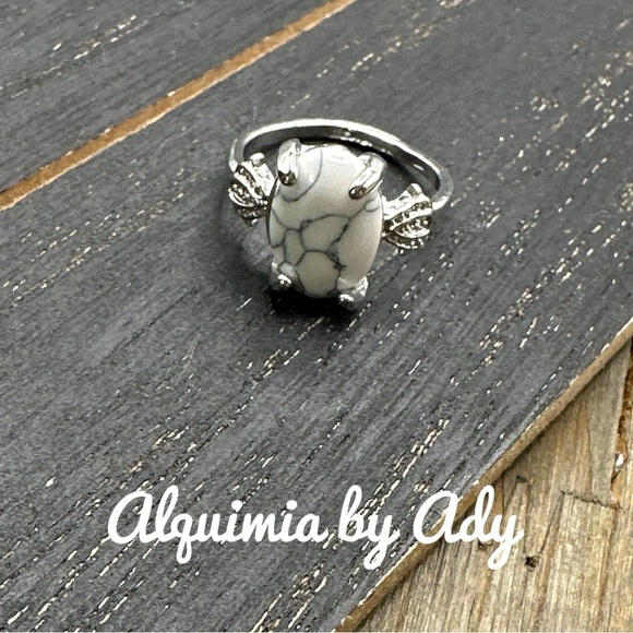 Howlite silver victorian gem ring/ patience and tenderness - Picture 1 of 8